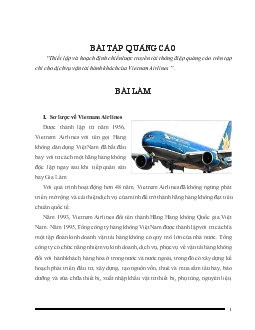 Thiết lập & hoạch định chiến lược truyền tải thông điệp quảng cáo trên tạp chí cho D.vụ vận tải của Vietnam Airlines