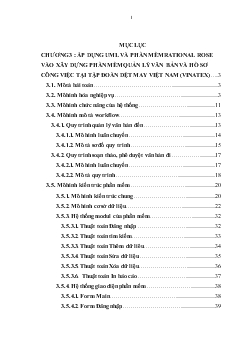 Áp dụng UML và phần mềm Rational Rose vào xây dựng phần mềm quản lý văn bản và hồ sơ công việc tại tập đoàn dệt may Việt Nam VINATEX