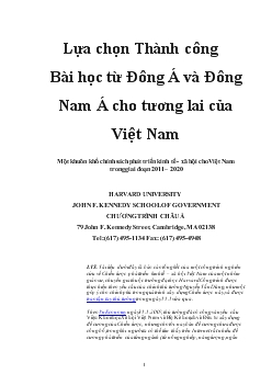 Báo cáo Lựa chọn Thành công Bài học từ Đông Á và Đông Nam Á cho tương lai của Việt Nam.  tổng kết Chiến lược phát triển kinh tế – xã hội Việt Nam