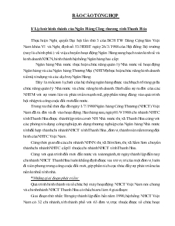 Báo cáo Thực tập tại Ngân hàng Công thương tỉnh Thanh Hóa