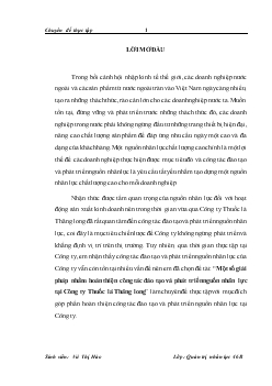 Một số giải pháp nhằm hoàn thiện công tác đào tạo và phát triển nguồn nhân lực tại Công ty Thuốc lá Thăng long