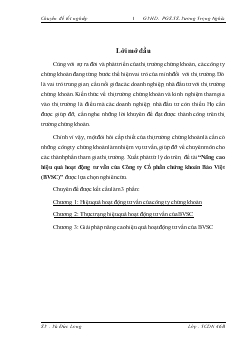 Nâng cao hiệu quả hoạt động tư vấn của Công ty Cổ phần chứng khoán Bảo Việt (BVSC)