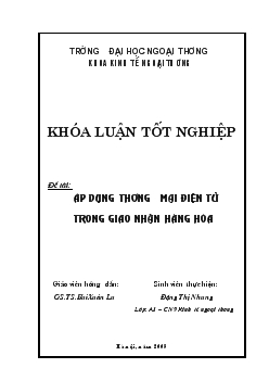 Áp dụng thương mại điện tử trong giao nhận hàng hóa