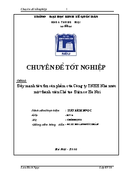 Đẩy mạnh tiêu thụ sản phẩm của Công ty TNHH Nhà nước một thành viên Chế tạo Điện cơ Hà Nội