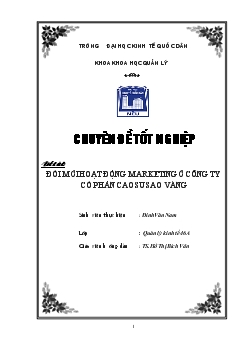 Đổi mới hoạt động marketing ở Công ty cổ phần cao su Sao Vàng