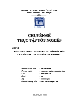 Hoàn thiện công tác tạo dựng và duy trì nguồn nhân lực chất lượng cao tại khách sạn Hồng Ngọc