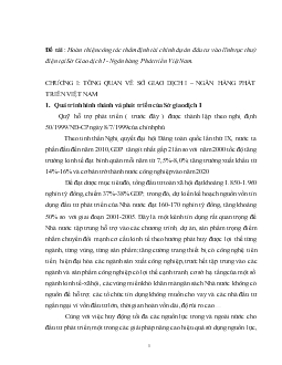 Hoàn thiện công tác thẩm định tài chính dự án đầu tư vào lĩnh vực thuỷ điện tại Sở Giao dịch I - Ngân hàng Phát triển Việt Nam