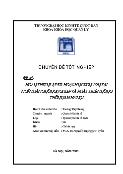 Hoàn thiện lập kế hoạch nguồn vốn tại Ngân hàng Nông nghiệp và Phát triển Nông thôn Nam Hà Nội