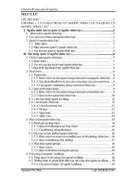 Hoàn thiện quản lý nguồn nhân lực tại Công ty In Công đoàn