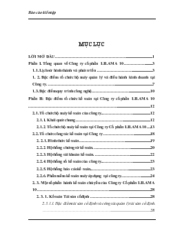 Hoạt động sản xuất kinh doanh và công tác Kế toán của Công ty cổ phần LILAMA 10