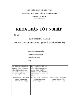 Khai thác tài nguyên du lịch của khu phố cổ để phát triển du lịch Hà Nội