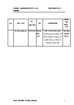 Một số giải pháp nâng cao hiệu quả sử dụng vốn kinh doanh ở Công ty Cổ phần Dịch vụ Du lịch Đường sắt Hà Nội