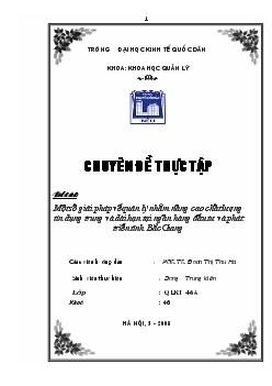 Một số giải pháp về quản lý nhằm nâng cao chất lượng tín dụng trung và dài hạn tại Ngân hàng đầu tư và phát triển tỉnh Bắc Giang