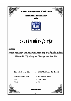 Nâng cao năng lực đấu thầu của Công ty Cổ phần Đầu tư Phát triển Xây dựng và Thương mại Sơn Hà