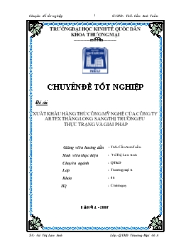 Xuất khẩu hàng thủ công mỹ nghệ của Công ty ARTEX Thăng Long sang thị trường EU: Thực trạng và giải pháp