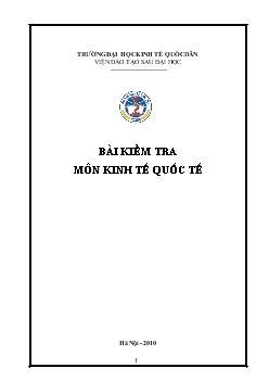 Bài kiểm tra môn Kinh tế quốc tế <kinh tế quốc tế>