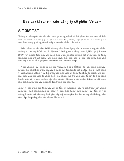 Báo cáo Phân tích tài chính của Công ty cổ phần Vincom <tài chính>