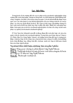 Báo cáo Thực tập tại Công ty cổ phần đầu tư công nghệ Tekom