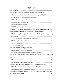 Báo cáo Thực tập tại Công ty cổ phần May 10