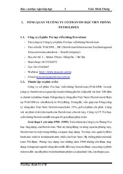 Báo cáo Thực tập tại Công ty cổ phần Tin học viễn thông Petrolimex