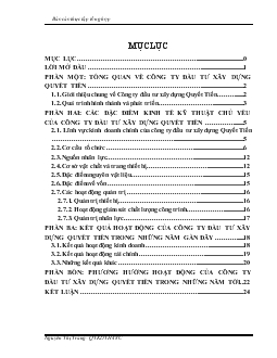 Báo cáo Thực tập tại Công ty đầu tư xây dựng Quyết Tiến