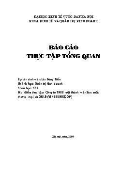 Báo cáo Thực tập tại Công ty TNHH 1 thành viên sản xuất thương mại và xuất khẩu lao động - Vinahandcoop