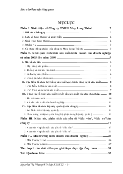 Báo cáo Thực tập tại Công ty TNHH may Long Thành