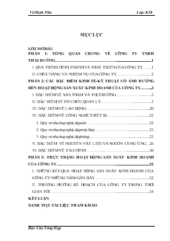 Báo cáo Thực tập tại Công ty TNHH Thái Hường