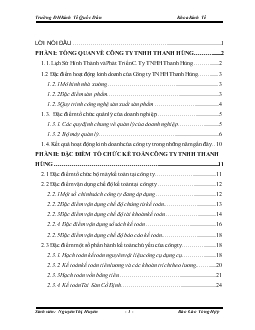 Báo cáo Thực tập tại Công ty TNHH Thanh Hùng