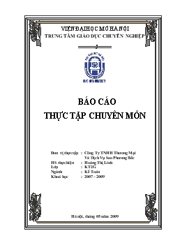 Báo cáo Thực tập tại Công ty TNHH Thương Mại và Dịch Vụ Sao Phương Bắc2