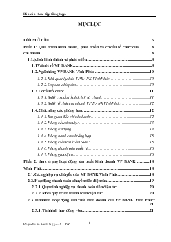 Báo cáo Thực tập tại Ngân hàng thương mại cổ phần các Doanh nghiệp Ngoài quốc doanh Vĩnh Phúc - VPBANK