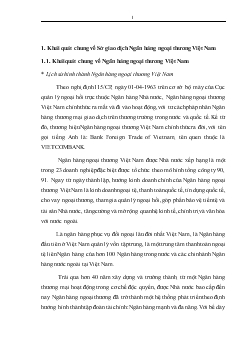 Báo cáo Thực tập tại Sở Giao dịch Ngân hàng thương mại cổ phần Ngoại Thương (VietcomBank) VN