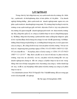 Biện pháp phát triển thị trường ở Công ty cổ phần Thép và vật tư