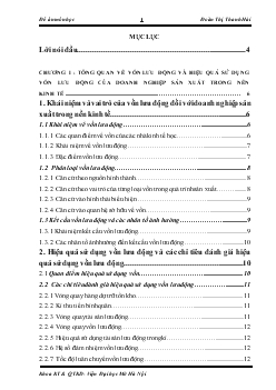Các biện pháp nhằm nâng cao hiệu quả sử dụng vốn lưu động trong Công ty Bóng đèn phích nước Rạng Đông