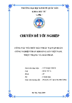 Công tác tổ chức đấu thầu tại Tập đoàn Công nghiệp Than Khoáng sản Việt Nam. Thực trạng và giải pháp
