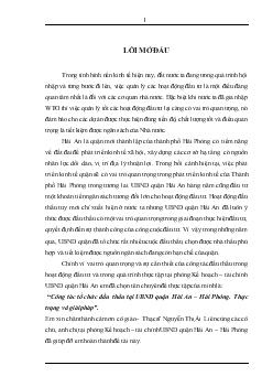 Công tác tổ chức đấu thầu tại UBND quận Hải An - Hải Phòng. Thực trạng và giải pháp