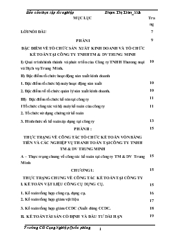 Công tác tổ chức kế toán vốn bằng tiền và các nghiệp vụ thanh toán tại Công ty TNHH TM và DV Trung Minh