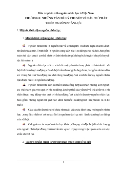 Đầu tư phát triển nguồn nhân lực ở Việt Nam