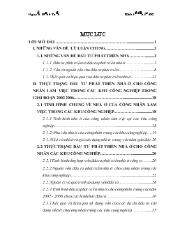Đầu tư phát triển nhà ở cho công nhân trong các khu công nghiệp Việt Nam thực trạng và giải pháp