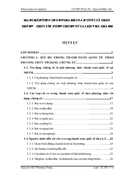Hạn chế rủi ro trong thanh toán quốc tế theo phương thức tín dụng chứng từ (L/C) tại Ngân hàng đầu tư và phát triển (BIDV) Hà Thành