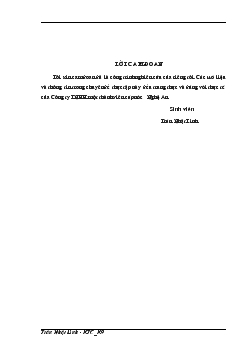 Hoàn thiện công tác kế toán chi phí sản xuất và tính giá thành sản phẩm tại Công ty TNHH 1 thành viên cấp nước Nghệ An (nhật ký chứng từ)