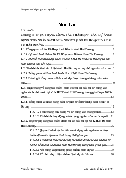 Hoàn thiện công tác thẩm định các dự án sử dụng vốn ngân sách nhà nước tại Sở kế hoạch và Đầu tư tỉnh Hải Dương