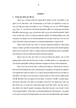 Hoàn thiện hạch toán chi phí sản xuất và tính giá thành sản phẩm xây lắp tại các Doanh nghiệp hạch toán độc lập thuộc Tổng Công ty cổ phần Xây Dựng Thanh Hoá