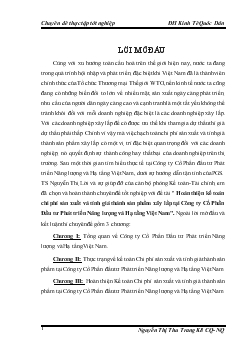 Hoàn thiện kế toán chi phí sản xuất và tính giá thành sản phẩm xây lắp tại Công ty cổ phần Đầu tư Phát triển Năng lượng và Hạ tầng Việt Nam