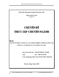 Kế toán tiền lương và các khoản trích theo lương tại Công ty cổ phần tư vấn nhân lực Nic (nhật ký chung)