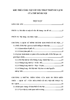 Khu phố cổ Hà Nội với việc phát triển du lịch của thủ đô Hà Nội