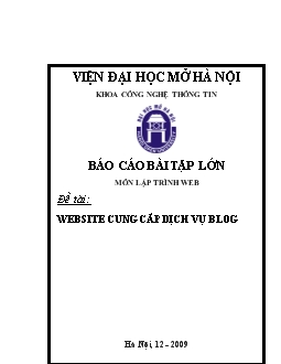 Lập website cung cấp dịch vụ blog