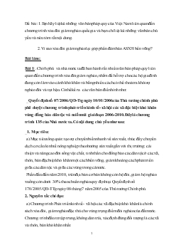 Liệt kê những văn bản pháp quy của Việt Nam liên quan đến chương trình xoá đói giảm nghèo quốc gia. Vì sao xoá đói giảm nghèo góp phần đảm bảo An sinh xã hội bền vững? (Mẫu 1)