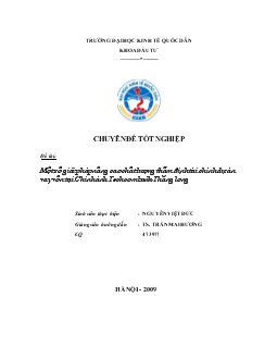 Một số giải pháp Nâng cao chất lượng thẩm định tài chính dự án vay vốn tại Chi nhánh Ngân hàng thương mại cổ phần Kỹ Thương (TechcomBank) Thăng Long