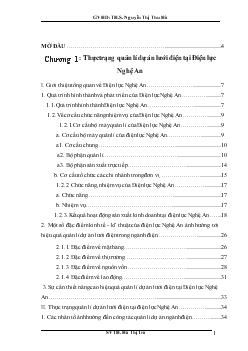 Một số giải pháp nhằm hoàn thiện công tác quản lý dự án lưới điện tại Điện lực Nghệ An